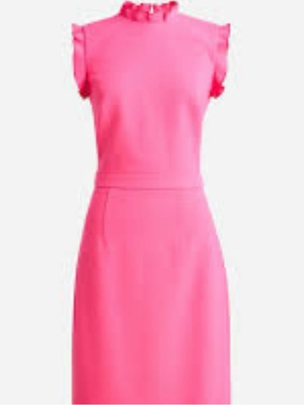 J. Crew Ruffle-Trim Sleeveless Sheath Dress in Hot Pink